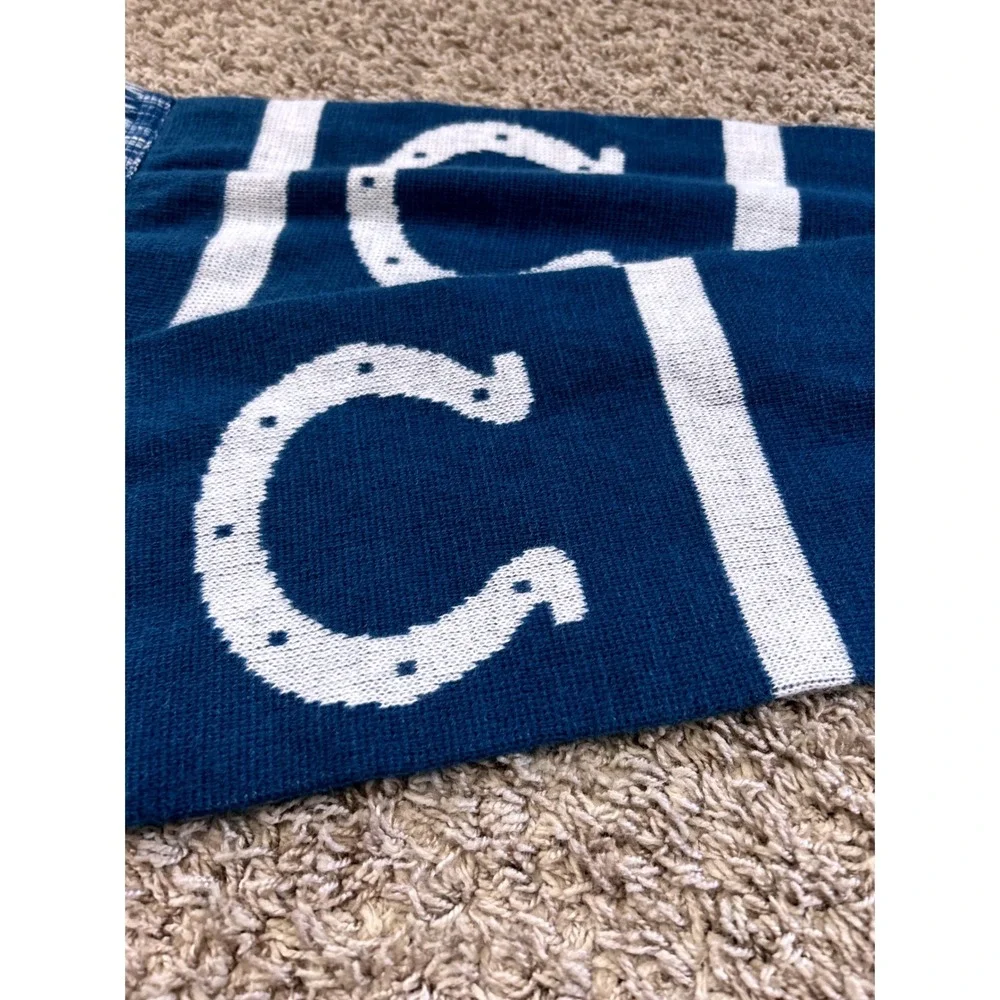 Indianapolis Colts‎ NFL Knit Scarf Team Logo Fringe Blue White